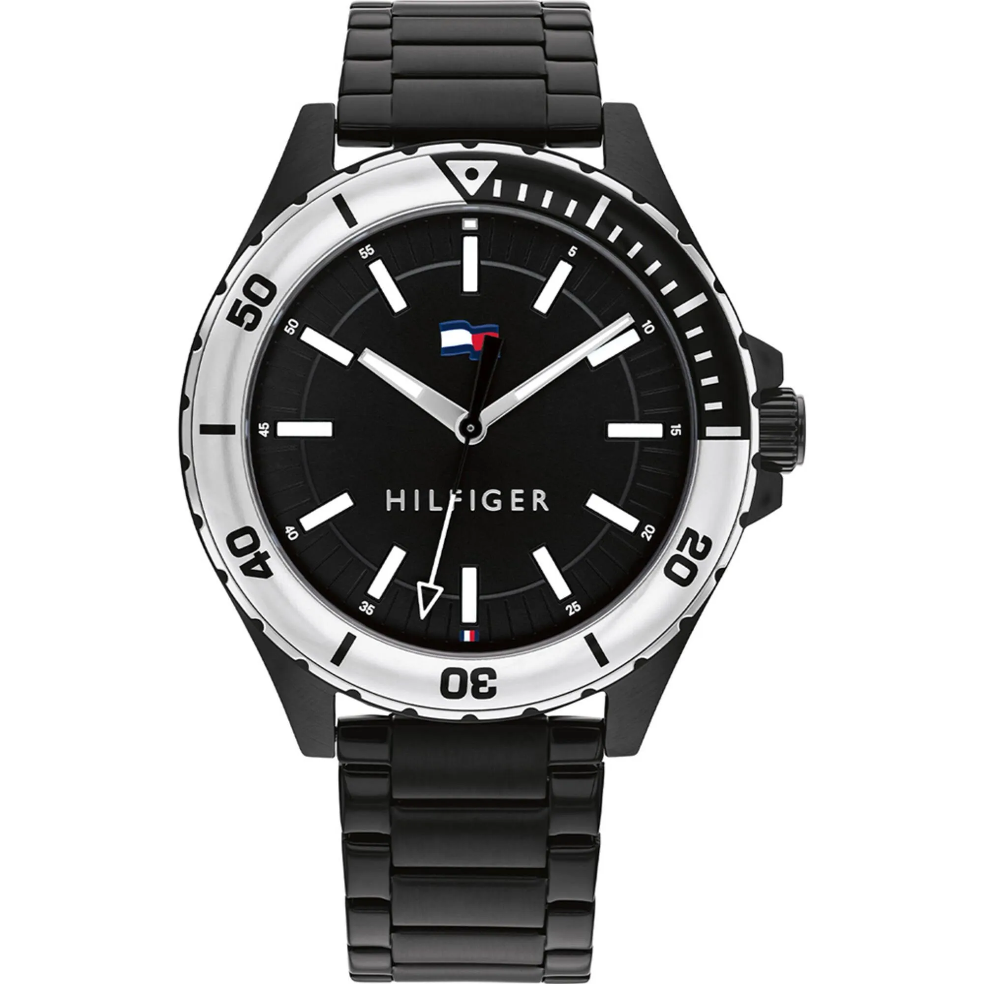 Tommy Hilfiger Men's Watch - Logan Black Dial Stainless Steel Bracelet | 1792014