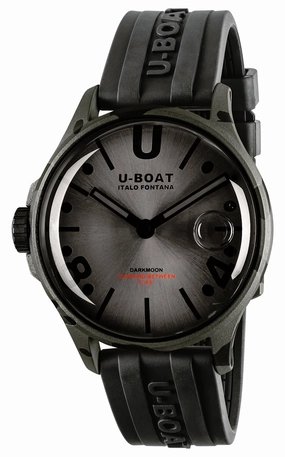 U-Boat Darkmoon Camouflage Black PVD Gray Dial Black Rubber Strap Quartz Mens Watch 9550