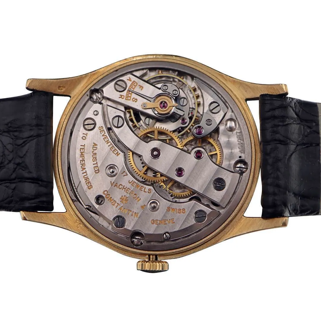 Vacheron Constantin 18k Gold Black Dial, Men's Vintage Watch