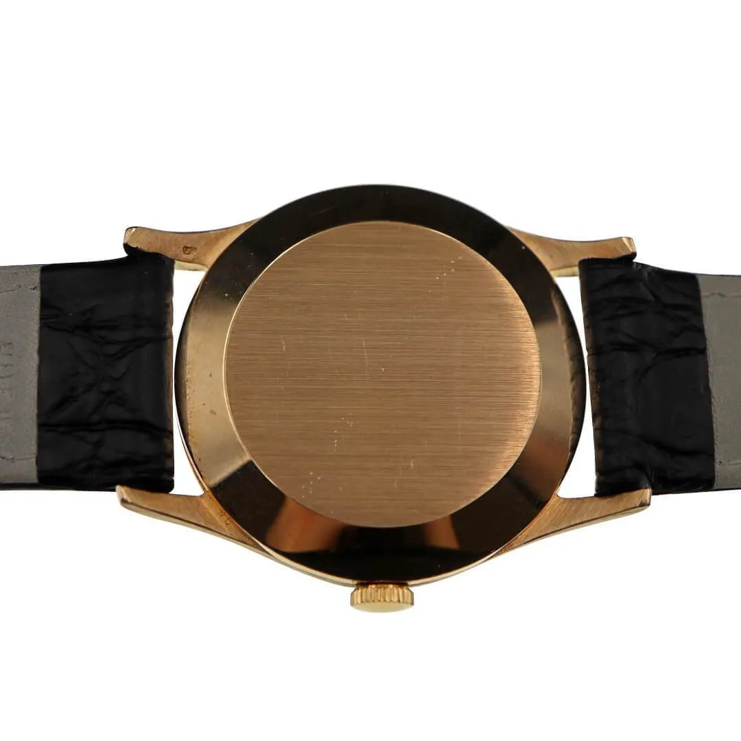 Vacheron Constantin 18k Gold Black Dial, Men's Vintage Watch