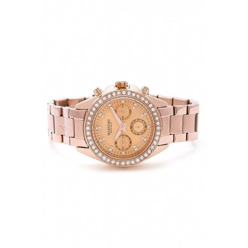 Valentino 20121662-ROSE GOLD - ROSE DIAL EXCALIBUR IP ROSE GOLD STAINLESS STEEL BAND STRAP Watch for Women