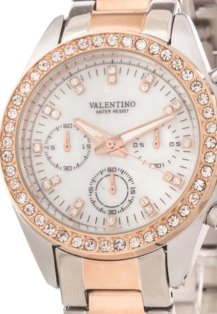 Valentino 20121662-TWO TONE - MOP DIAL EXCALIBUR IP ROSE GOLD STAINLESS STEEL BAND STRAP Watch  for Women