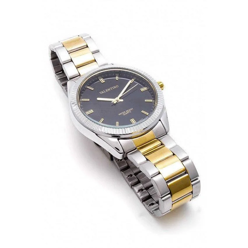 Valentino 20121677-TWO TONE - BLACK DIAL CASIO IP GLD MTL STYLE G STAINLESS BAND STRAP Watch for Men