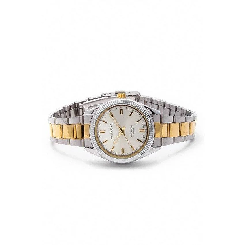 Valentino 20121678-TWO TONE - GOLD DIAL CASIO IP GLD MTL STYLE L STAINLESS BAND STRAP Watch for Women