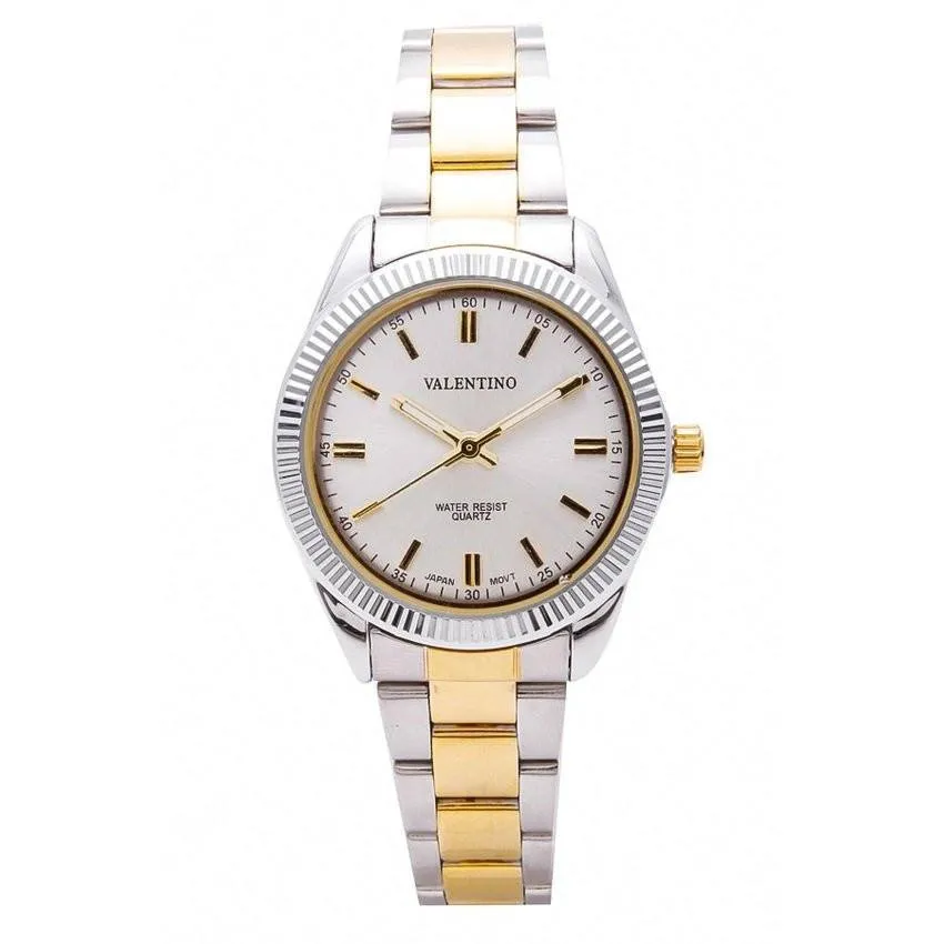 Valentino 20121678-TWO TONE - GOLD DIAL CASIO IP GLD MTL STYLE L STAINLESS BAND STRAP Watch for Women