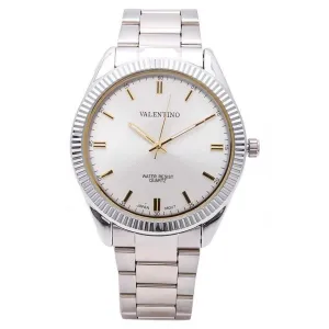 Valentino 20121679-SILVER - SILVER DIAL CASIO IP WHT MTL STYLE G STAINLESS BAND STRAP Watch for Men
