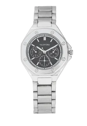 Valentino 20122472-BLACK DIAL Stainless Steel Strap Analog Watch for Women
