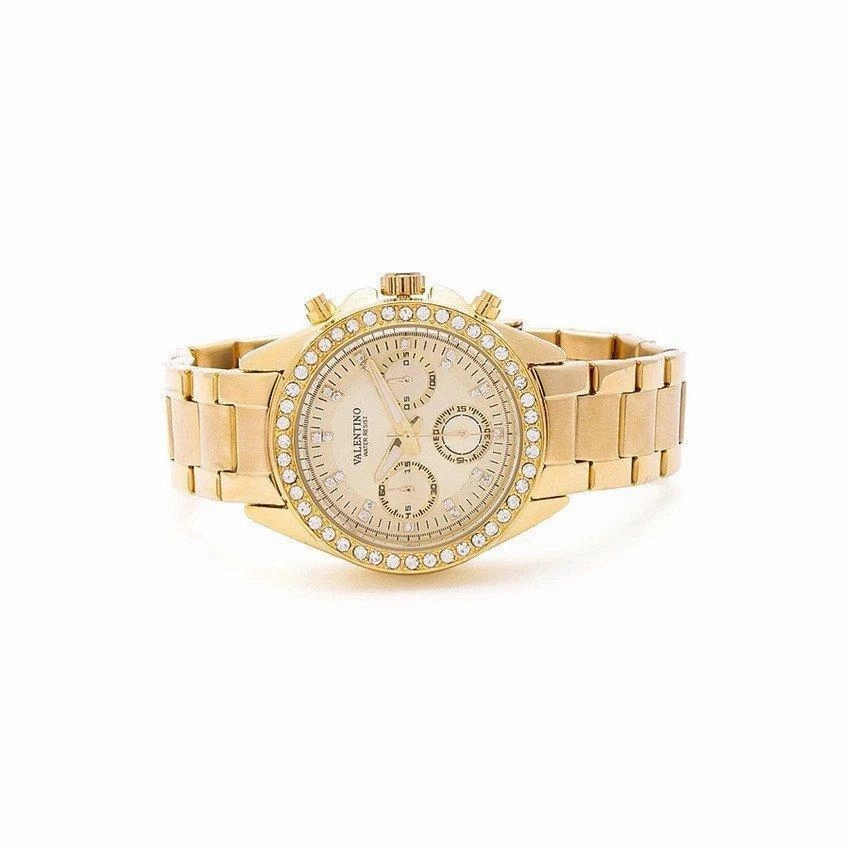 Valentino 20121502-GOLD - WHITE DIAL EXCALIBUR IP STAINLESS STEEL BAND STRAP Watch for Women