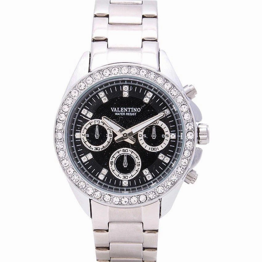 Valentino  20121503-WHITE - BLACK DIAL EXCALIBUR IP STAINLESS STEEL BAND STRAP Watch For Women