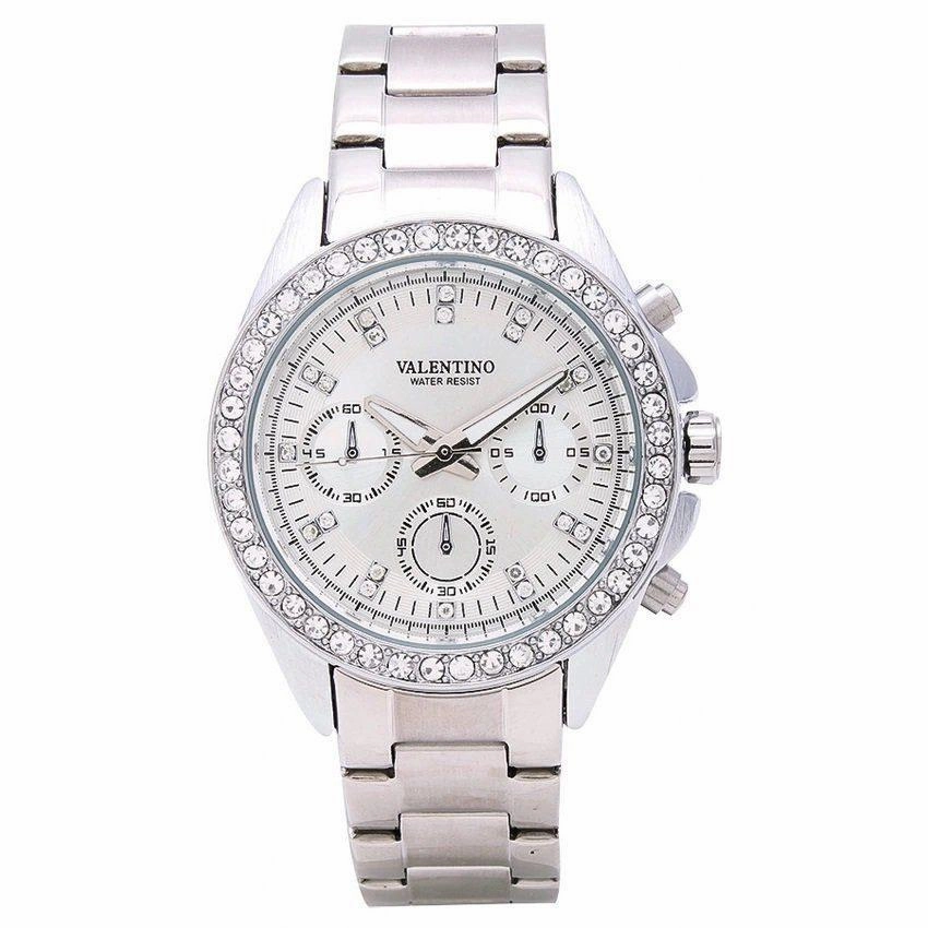 Valentino 20121503-WHITE - SILVER DIAL EXCALIBUR IP STAINLESS STEEL BAND STRAP Watch for Women