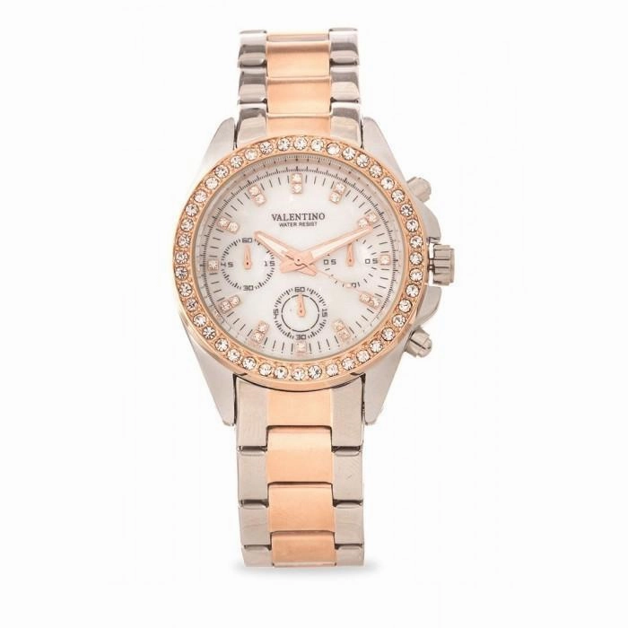 Valentino 20121662-TWO TONE - MOP DIAL EXCALIBUR IP ROSE GOLD STAINLESS STEEL BAND STRAP Watch  for Women