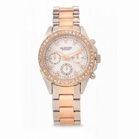 Valentino 20121662-TWO TONE - MOP DIAL EXCALIBUR IP ROSE GOLD STAINLESS STEEL BAND STRAP Watch  for Women