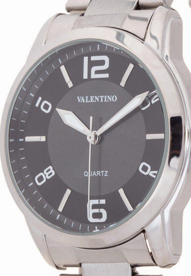 Valentino 20121911-BLACK DIAL STAINLESS BAND Strap Watch For Men