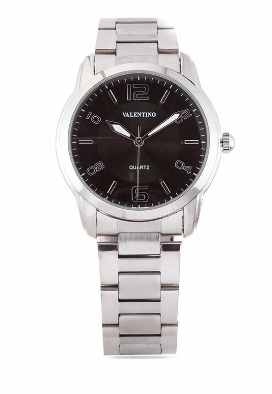 Valentino 20121911-BLACK DIAL STAINLESS BAND Strap Watch For Men