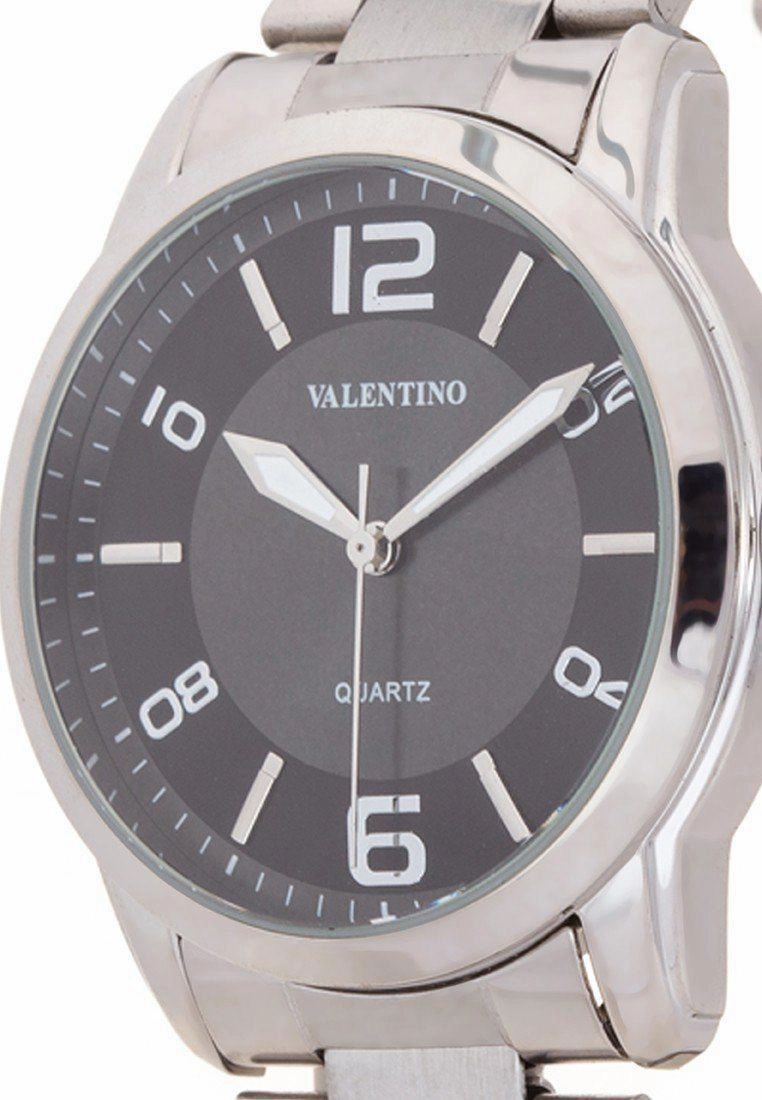 Valentino 20121911-BLACK DIAL STAINLESS BAND Strap Watch For Men