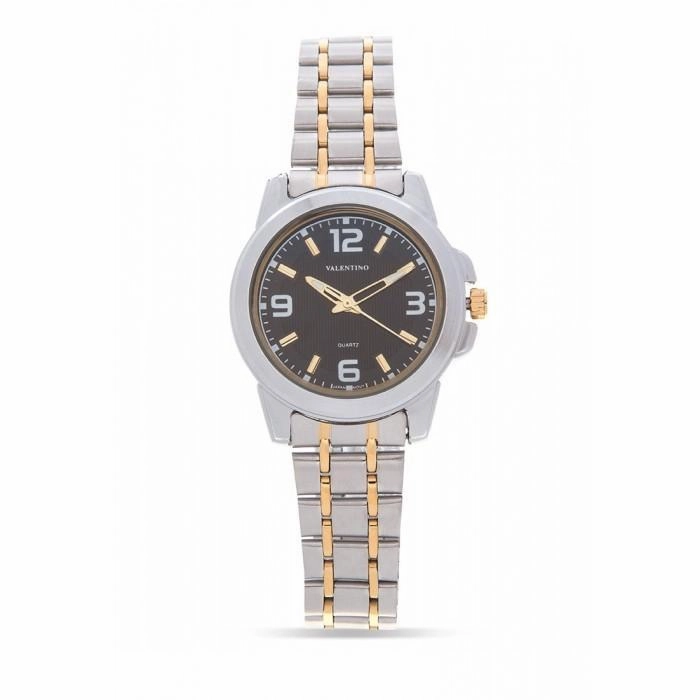 Valentino 20121953-TWO TONE - BLACK DIAL STAINLESS BAND Watch For Women