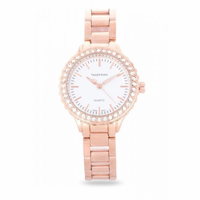 Valentino 20121960-ROSE GOLD - WHITE DIAL STAINLESS BAND Watch For Women