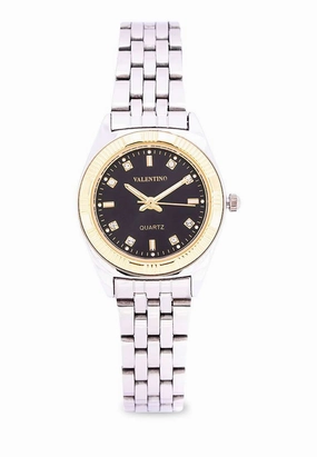 Valentino 20122250-BLACK DIAL Silver Watch for Women