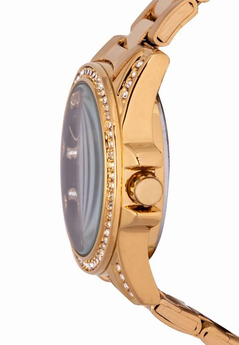 Valentino 20122289-BLACK DIAL Gold Stainless Steel Watch for Women
