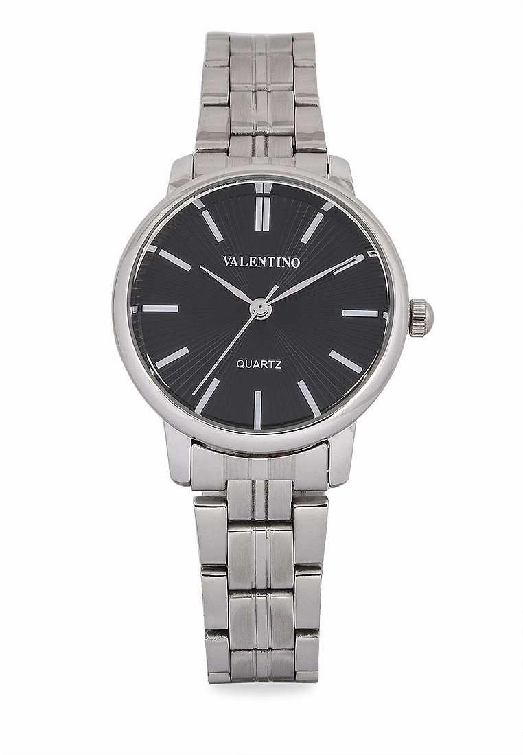 Valentino 20122327-BLACK DIAL Silver Stainless Strap for Women