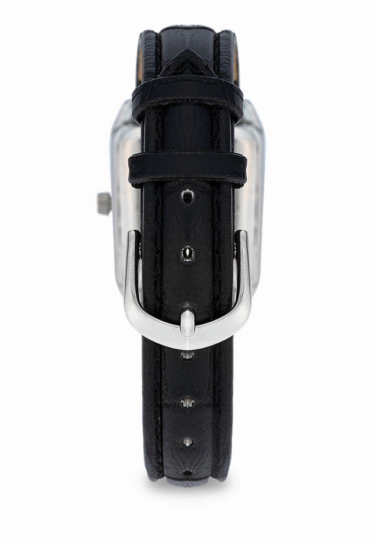 Valentino 20122376-BLK STRAP - SILVER DIAL Leather Strap Analog Watch for Women