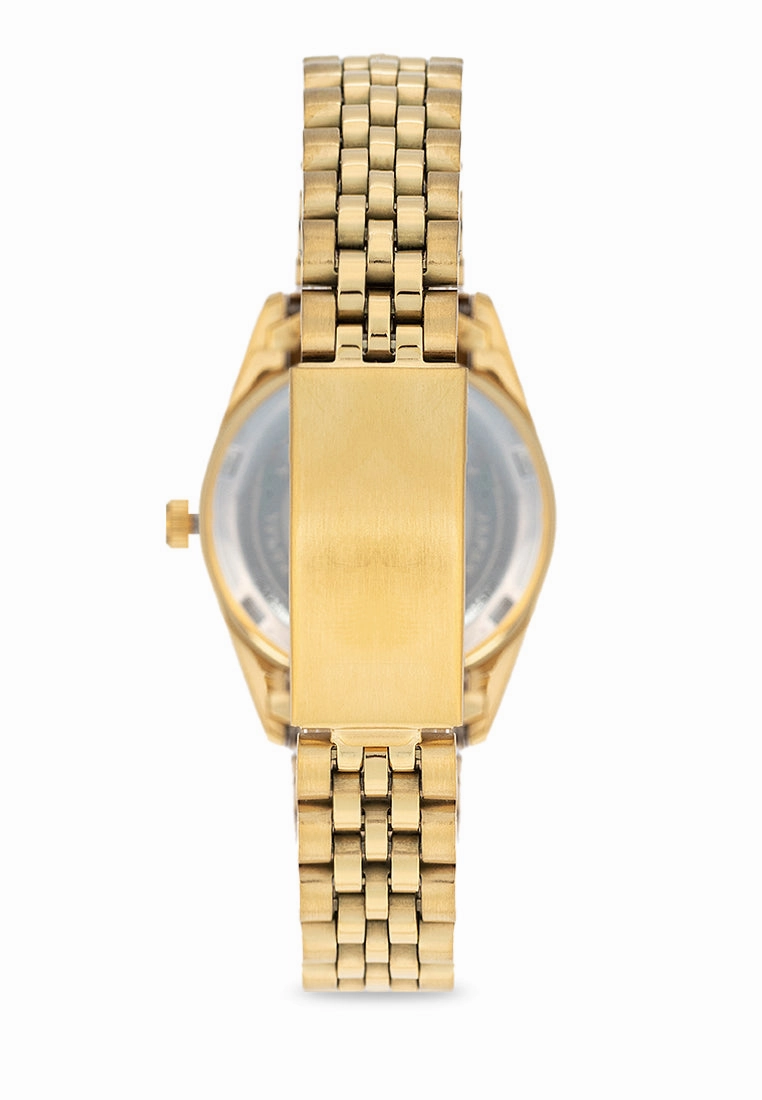Valentino 20122403-GOLD - BLACK DIAL Stainless Steel Strap Analog Watch for Women