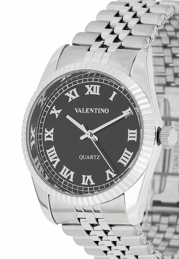 Valentino  20122404-BLACK DIAL Stainless Steel Strap Analog Watch for Men