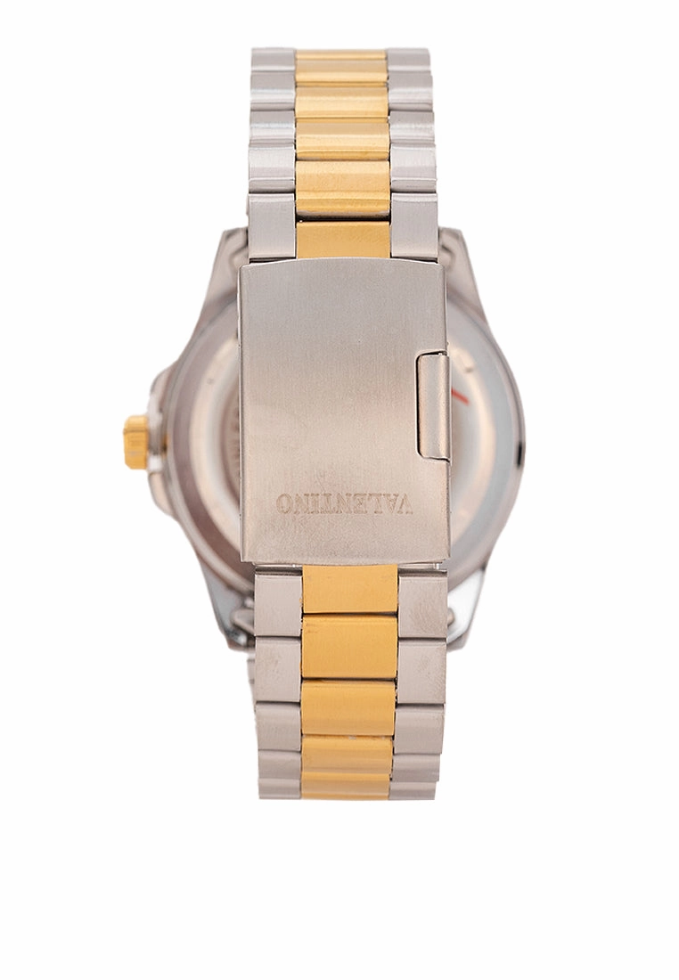 Valentino 20122409-TWO TONE - BLACK DIAL Stainless Steel Strap Analog Watch for Men