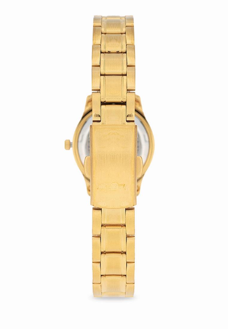 Valentino 20122423-GOLD - BLACK DIAL Stainless Steel Strap Analog Watch for Women