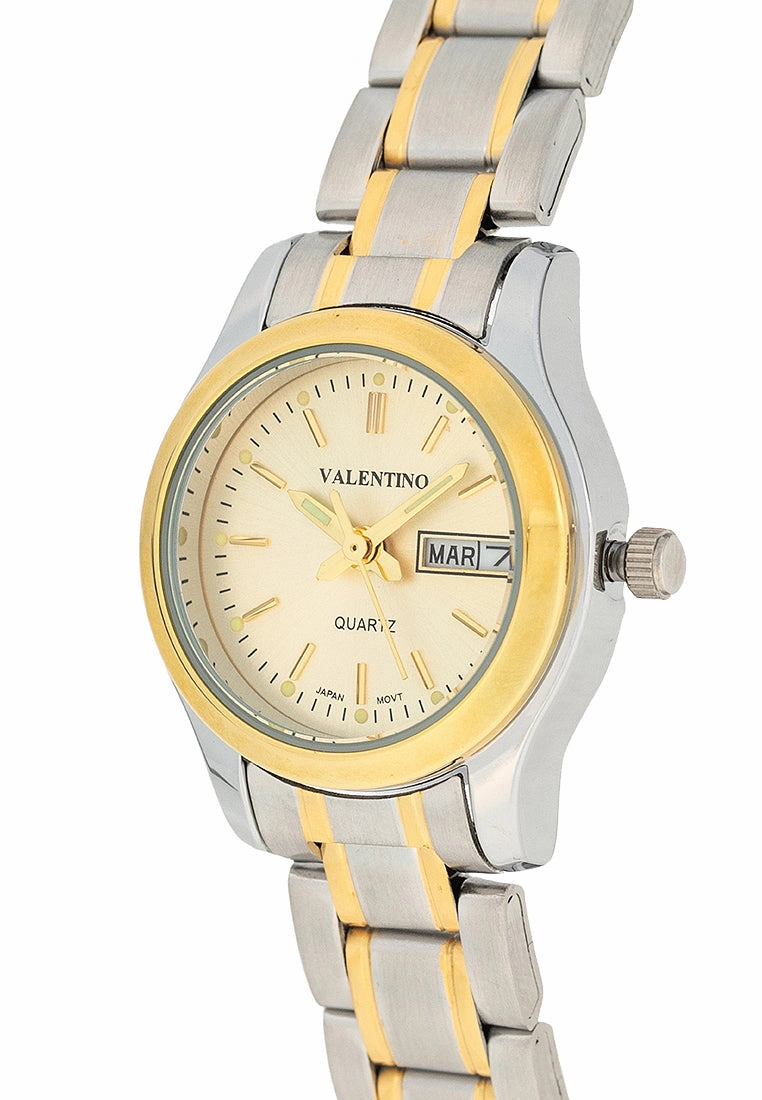 Valentino 20122423-TWO TONE - GOLD DIAL Stainless Steel Strap Analog Watch for Women