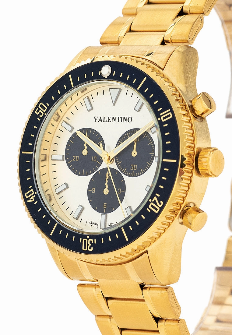 Valentino 20122426-GOLD - SILVER DIAL Stainless Steel Strap Analog Watch for Men