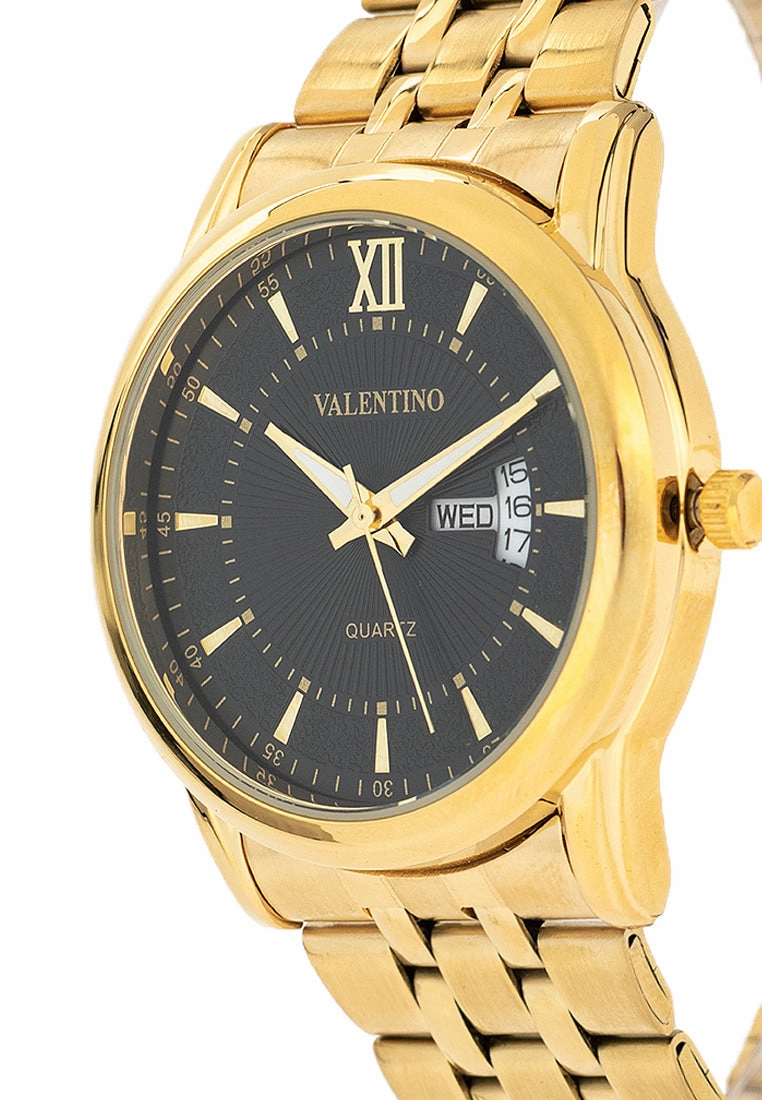 Valentino 20122437-BLACK DIAL Stainless Steel Strap Analog Watch for Men