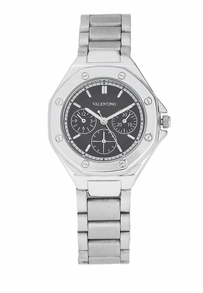 Valentino 20122472-BLACK DIAL Stainless Steel Strap Analog Watch for Women