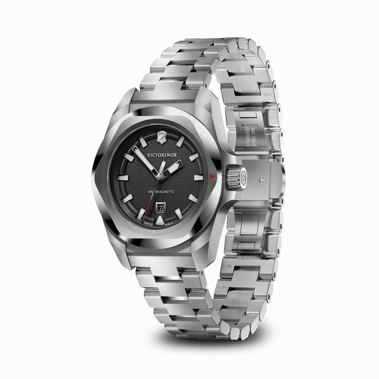 Victorinox I.N.O.X 32mm Stainless Steel Black Dial Watch 242036