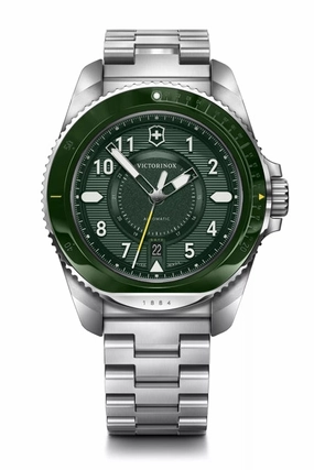 Victorinox Journey 1884 43mm Silver Stainless Steel Green Dial Watch 242015
