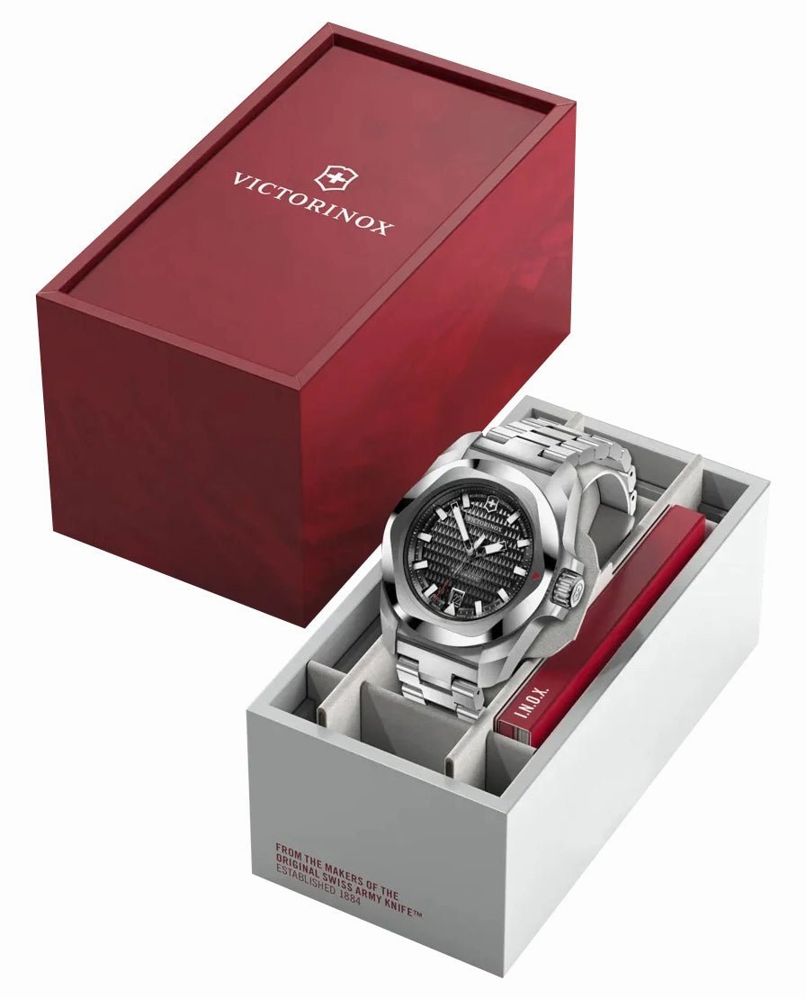 Victorinox Swiss Army I.N.O.X. Automatic Stainless Steel Black Dial Date Divers Mens Watch 242019