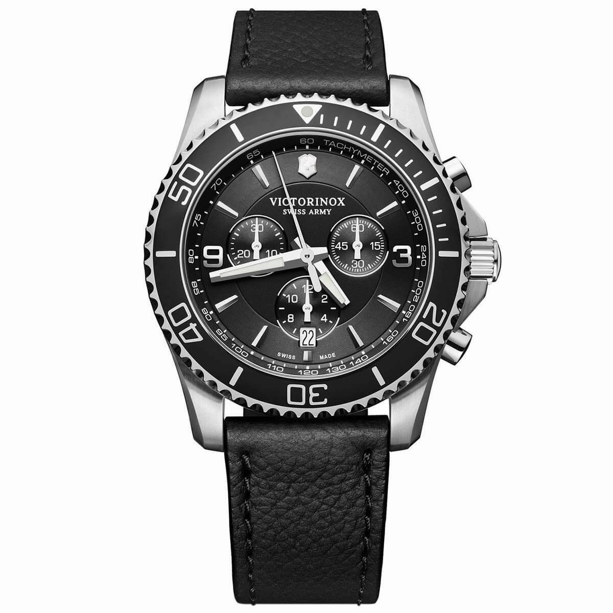 Victorinox Swiss Army Men's Chronograph Watch - Maverick Black Dial Strap | 241864