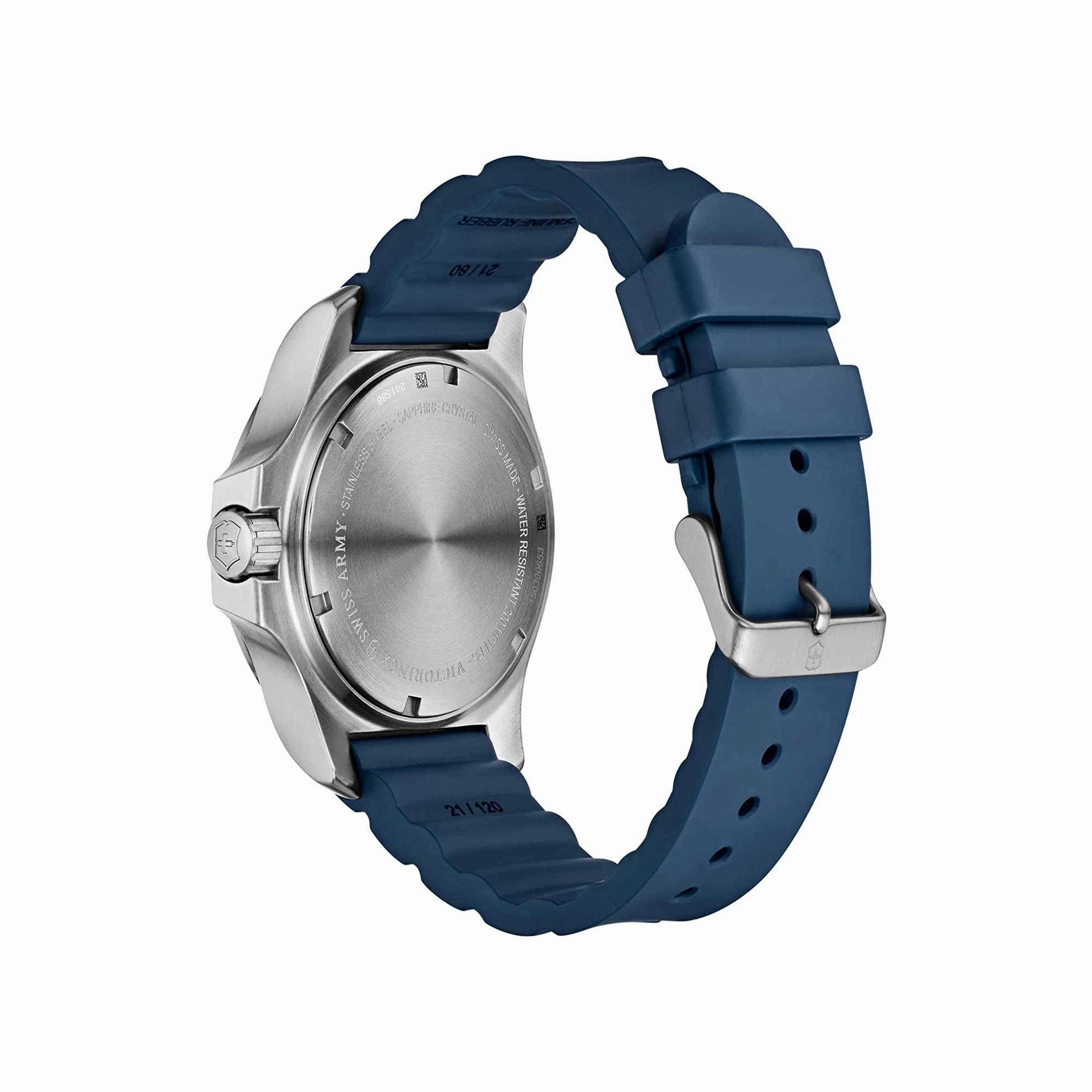 Victorinox Swiss Army Men's Quartz Watch - I.N.O.X. Blue Dial Rubber Strap | 241688.1