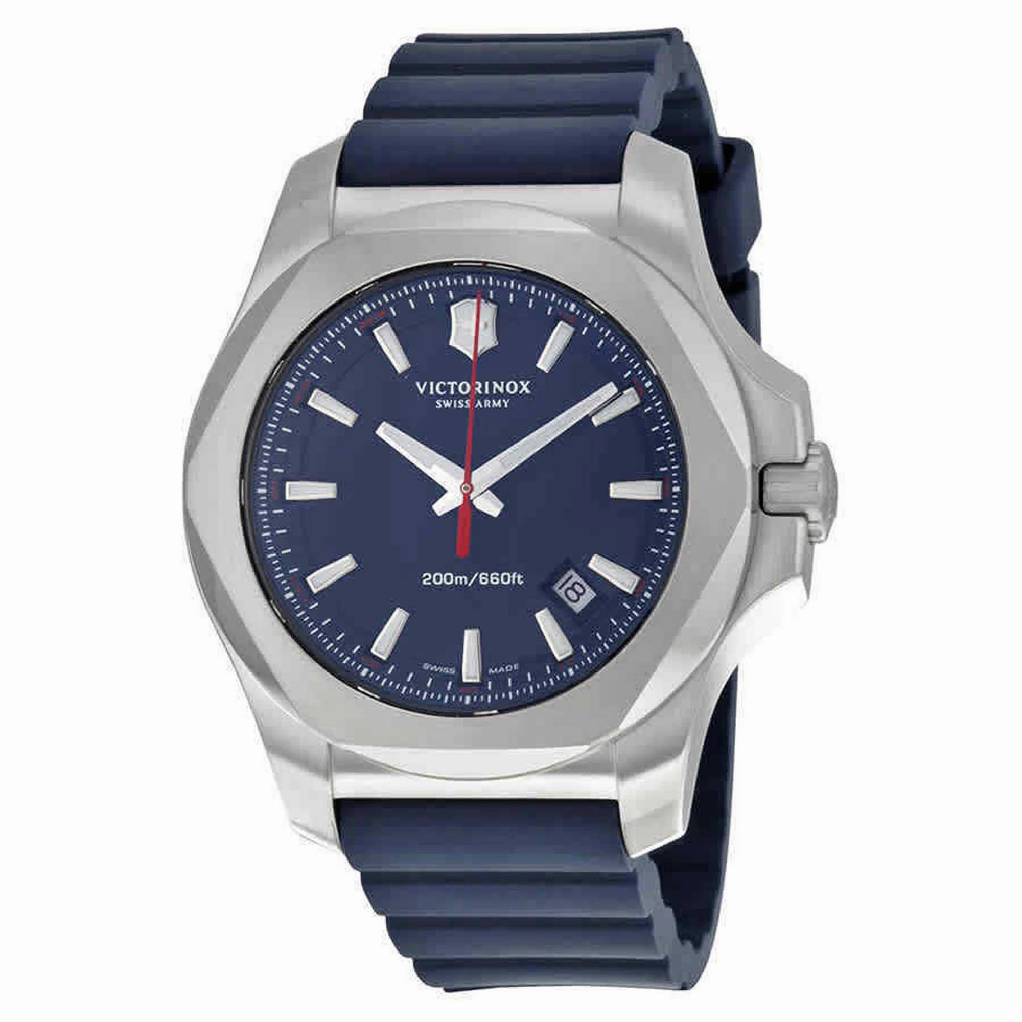 Victorinox Swiss Army Men's Quartz Watch - I.N.O.X. Blue Dial Rubber Strap | 241688.1