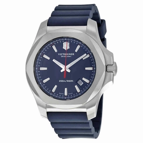 Victorinox Swiss Army Men's Quartz Watch - I.N.O.X. Blue Dial Rubber Strap | 241688.1