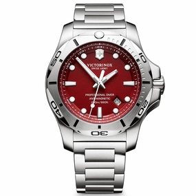 Victorinox Swiss Army Men's Quartz Watch - I.N.O.X. Red Dial Bracelet Dive | 241783