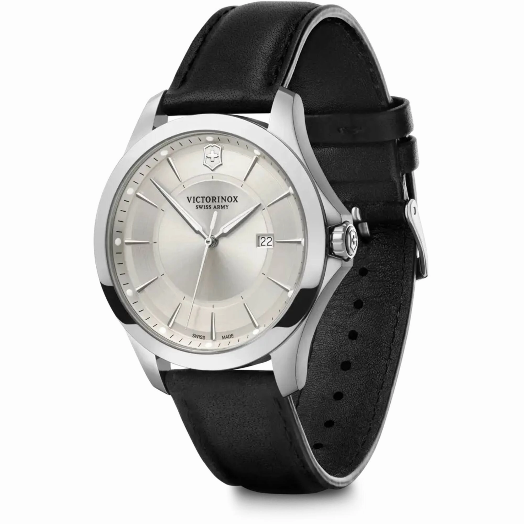 Victorinox Swiss Army Men's Watch - Alliance Silver Tone Dial Black Strap | 241905