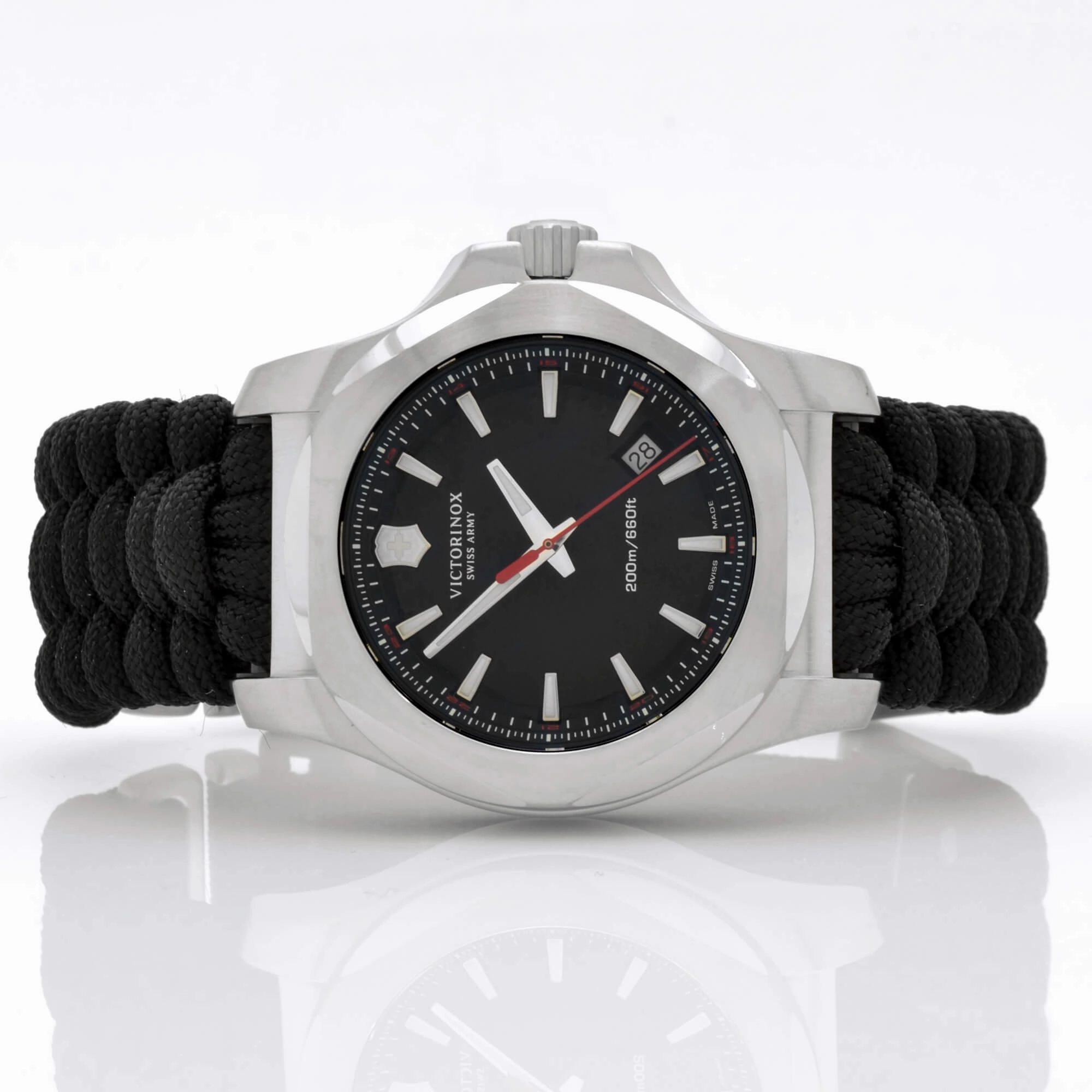 Victorinox Swiss Army Men's Watch - I.N.O.X. Quartz Black Dial Strap Dive | 241726