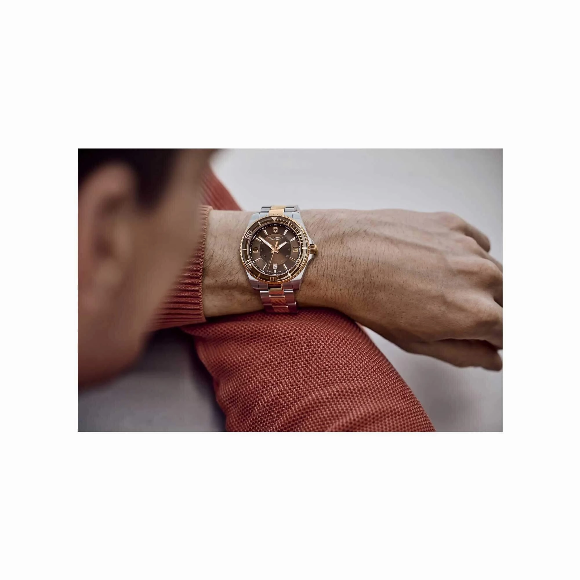 Victorinox Swiss Army Men's Watch - Maverick Large Brown Dial Bracelet | 241951