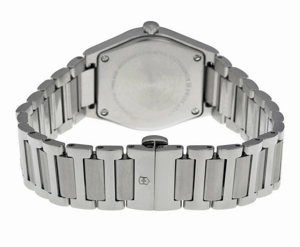 Victorinox Swiss Army Victoria Stainless Steel Womens Watch Black Mother-of-Pearl Dial Date 241536
