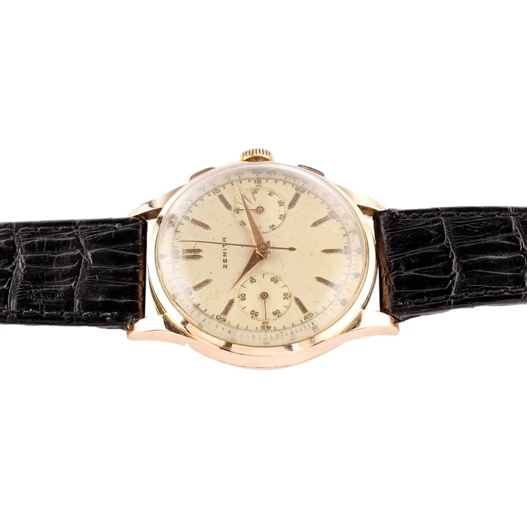 Vintage Zenith Chronograph  18k Rose Gold, Zenith Caliber 156 (Circa 1950s)