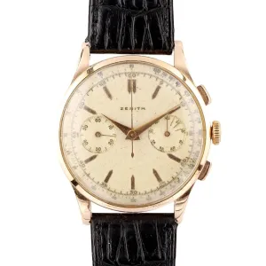 Vintage Zenith Chronograph  18k Rose Gold, Zenith Caliber 156 (Circa 1950s)
