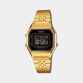 Vintage Women's Gold Digital Stainless Steel Watch D205 - LA680WGA-1BDF