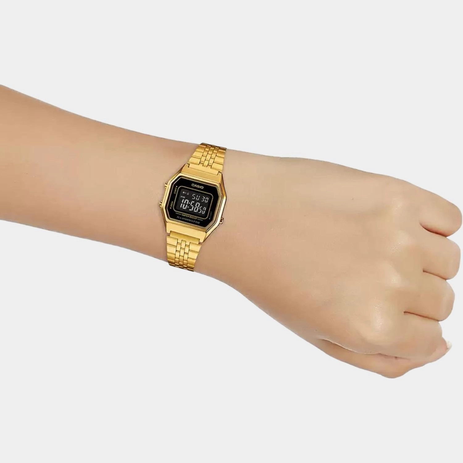 Vintage Women's Gold Digital Stainless Steel Watch D205 - LA680WGA-1BDF