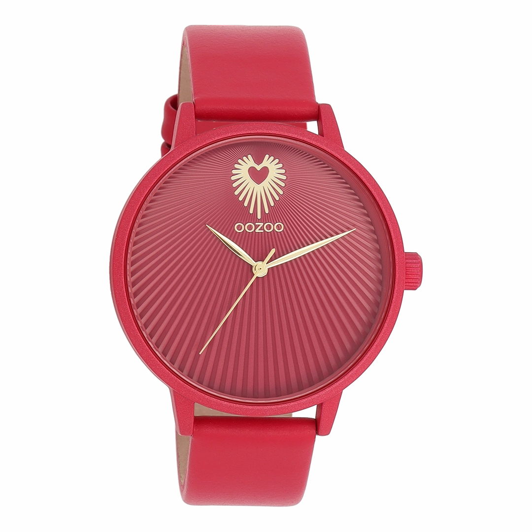 Viva magenta OOZOO watch with leather strap - C11247
